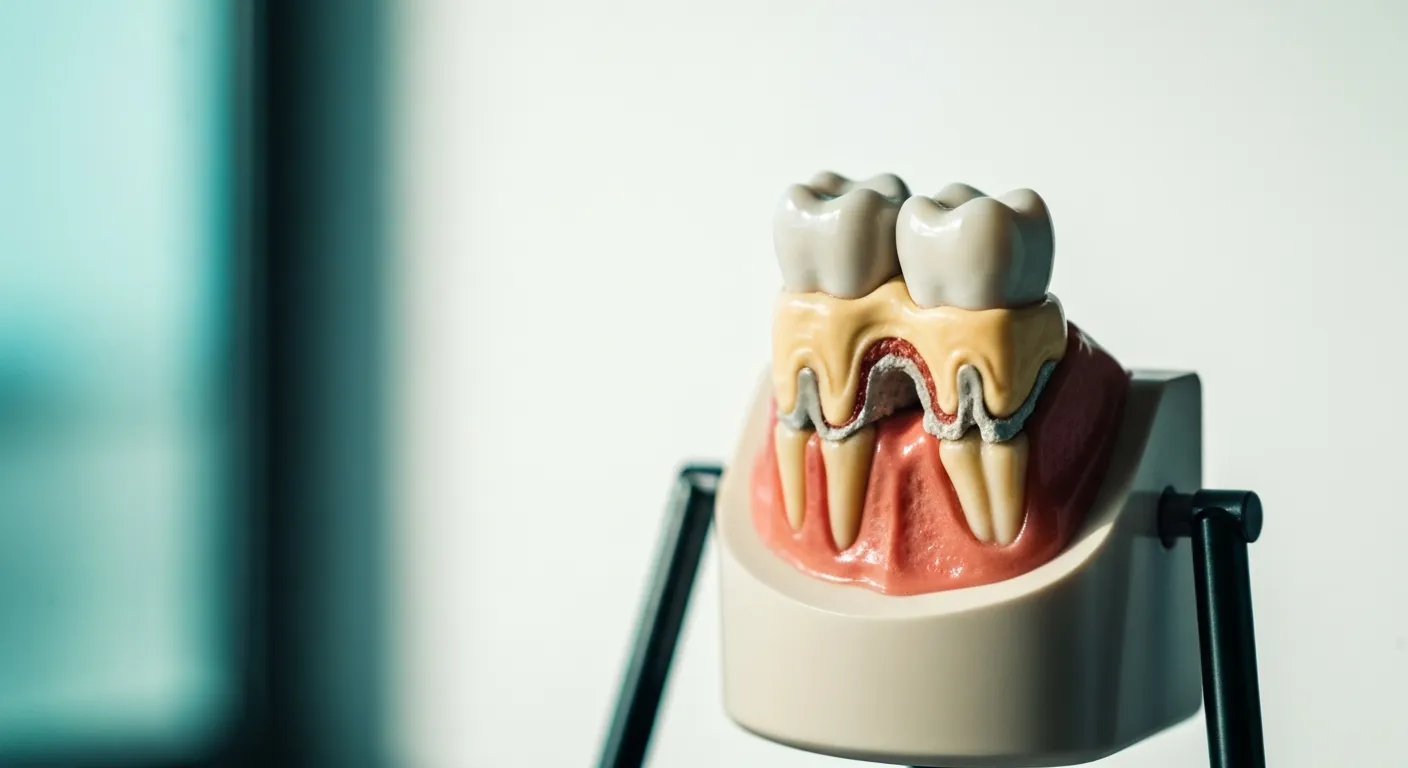 Loose tooth from advanced periodontitis