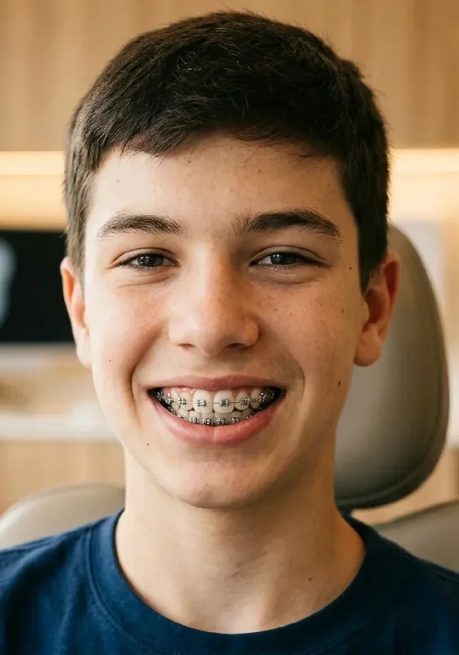 Man with straightened teeth