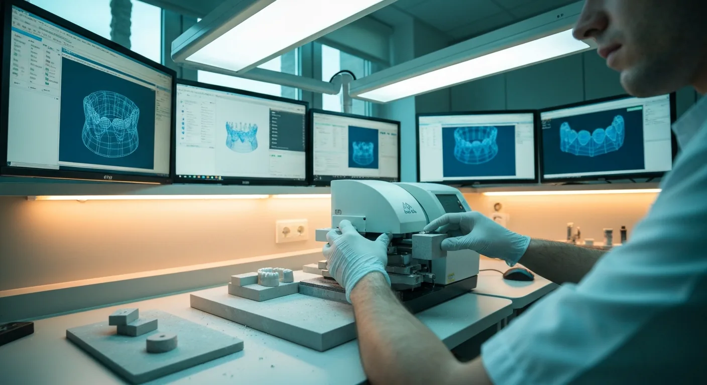 Digital dental lab milling implant crowns